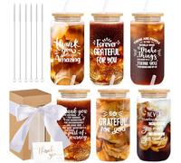 Fvntuey Lot de 6 verres à bière en forme de canette de 473,6 g - Cadeau de remerciement pour collègues, enseignants, infirmières, équipe - Coffret cadeau avec carte pour homme et femme - Fête des