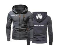 FVOGMOKY Sweat À Capuche pour Homme pour P.D.Marseille Pull Décontracté Imprimé Polaire À Capuche À Manches Longues Cardigan Zippé Pull De Sport Manteau Hauts- Dark Grey||3XL