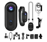 FVPKYUR 6,4x2.8cm Caméra De Pouce, 1080P Caméra d'action avec Support Latéral Et Adaptateur 360 °, Appareil Portable Étanche Compact, Grand Angle De 170° De Sport pour Vlog Moto Cyclisme