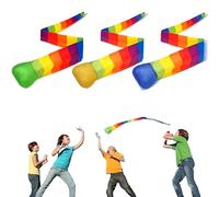 FVPKYUR Ballon De Lancer Et Rattrapage | 3 Ballons De Sport À Queue Arc-en- Jeu de Lancer et Attraper, Jouets pour Parc Jardin Plage Intérieur Extérieur
