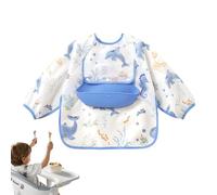 FVPKYUR Bavoir à Manches Longues pour Bébé, Bavoir Imperméable Complet pour Nourrisson, Vêtement d'Alimentation Portatif à Couverture Complète pour, Idéal pour Sevrage, Allaitement, Dentition, Repas,