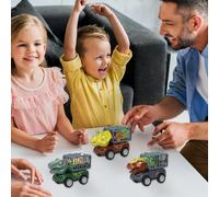 FVPKYUR Camion Porteur De Dinosaures,4 Pièces Jouets Dinosaures pour | Jeu Éducatif D'Association Activités Véhicules Garçons Voiture Collection Ingénierie Aventurier