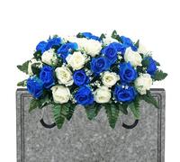 FVPKYUR Fleurs De Selle De Cimetière, 50x30cm Fleurs De Cimetières, Fleurss De Selle De Cimetières, Fleurss Tombales pour Pierres Tombales, Décorations De Cimetière en Rose en Soie Artificielle
