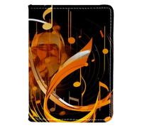 FVQL Étui à passeport en similicuir pour cartes 10 x 14 cm, notes de musique abstraites, Multicolore 3379, 10x14cm/4x5.5 in