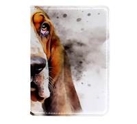 FVQL Étui pour passeport de voyage 11,4 x 16,5 cm, couverture de passeport en similicuir pour chien basset hound, Couleur 5206, 11.5x16.5cm/4.5x6.5 in