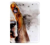 FVQL Étui pour passeport en similicuir 10 x 14 cm, chien basset hound, Multicolore 3118, 10x14cm/4x5.5 in