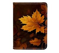 FVQL Porte-passeport en similicuir 11,4 x 16,5 cm, feuilles d'érable d'automne, Couleur 4977, 11.5x16.5cm/4.5x6.5 in