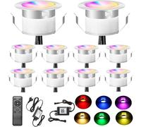 FVTLED Lot de 10 WIFI Multicolore RGB+Blanc chaud 0.6W Ø31mm Spot Encastrable Exterieur Dimmable Fonctionne Avec Alexa, Google Home,Spots LED Encastrable DC12V Etanche IP67