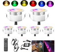 FVTLED Lot de 6 WIFI Multicolore RGB+Blanc chaud 0.6W Ø31mm Spot Encastrable Exterieur Dimmable Fonctionne Avec Alexa, Google Home,Spots LED Encastrable DC12V Etanche IP67