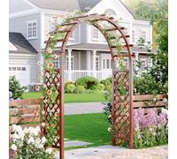 FVTVHEV Arche de Jardin en Bois Massif Treillis à Rosiers Comprend Deux jardinières Treillis Plante grimpante Bois Facile à Assembler Décoratif pour Les pelouses de Patio(200cm)