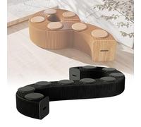 FVTVHEV Tabouret en Papier Pliant Pliable en accordéon Conception en nid d'abeille Capacité de Charge par siège 200 kg Aucun Assemblage requis Convient à Un Usage Domestique(Noir,30x30x500-600cm)