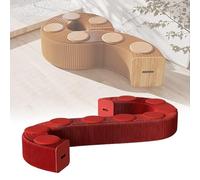 FVTVHEV Tabouret en Papier Pliant Pliable en accordéon Conception en nid d'abeille Capacité de Charge par siège 200 kg Aucun Assemblage requis Convient à Un Usage Domestique(Rouge,30x30x500-600cm)