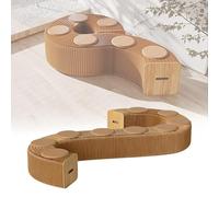 FVTVHEV Tabouret en Papier Pliant Pliable en accordéon Conception en nid d'abeille Capacité de Charge par siège 200 kg Aucun Assemblage requis Convient à Un Usage Domestique(Marron,30x30x500-600cm)