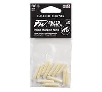 FW Daler Rowney Lot de 12 marqueurs à pointe biseautée 2-4 mm Blanc 2-6 mm