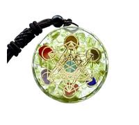 FWANGEN Collier avec Pendentif en Orgonite Yantra, Collier de Méditation et de Prière, Cosmic Energy Chakra Cadeau Guérisseur pour Femmes et Hommes(chaîne Réglable, Vert)