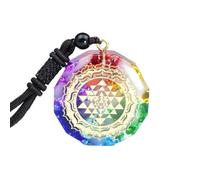 FWANGEN Collier avec Pendentif en Orgonite Yantra, Collier de Méditation et de Prière, Cosmic Energy Chakra Cadeau Guérisseur pour Femmes et Hommes, Pendentif énergétique brille la nuit
