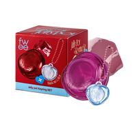 Fwee Glowy Jelly Pot + Keychain Set | Dewy Jelly Lip & Blush Color Tinty Glow Jelly Balm Finishable a constructeur - The a la creme (Mauve en sou