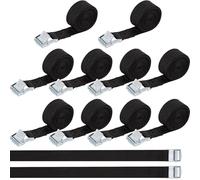 FWEEK 12 Pièces Petite Sangle 2m, Sangle d'arrimage 25mm, Sangle de fixation avec Fermoir à Glissière pour Sangles de Fixation Réglables avec Fermoir à Glissière pour Cargaison, Transport, Bagages, Ca