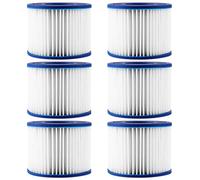 FWEEK 6 Pièces Filtre Spa VI pour Spa Gonflable, Filtre Cartouche pour Bestway, Lay-Z-Spa Vegas/Monaco/Palm Springs, Hauteur 79mm, Diamètre Ext. 105mm, Int. 50mm, Matériau PU Durable