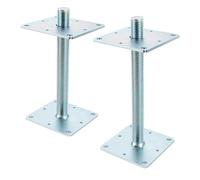 FWEEK Lot de 2 Pied de Poteau reglable, Supports de Poteau galvanisés réglables en Hauteur 110 mm x 110 mm x 250 mm pour clôtures, abris, abris de Voiture, pergolas, travaux de Construction