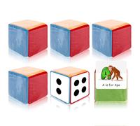 FWEEK Lot de 6 dés avec poches à insérer de 10 cm - Cube en mousse avec poches - Pour l'apprentissage en mousse souple - Dice vierge - Pour la maternelle, la maternelle, l'école maternelle, l'école