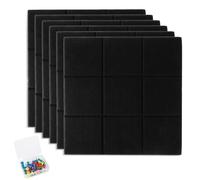 FWEEK lot de 6 grands tableau d'affichage en feutre - 30 x 30 cm - Noir - Autocollant avec 40 punaises - tableau en liège mural, tableau affichage, Tableau mémo, panneau affichage - Décoration murale