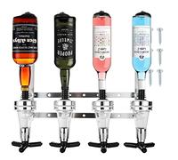 FWEEK Optic Spirit Lot de 4 supports muraux pour bouteilles d'alcool ou de vin à l'envers pour bar à spiritueux ou bar de cuisine 30 ml