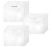 FWEEK Pochette Plastique A4 Perforée, 40PCS Pochette Classeur Transparente avec Fermeture Velcro, 11 Trous, Étanche, 30.5x24cm