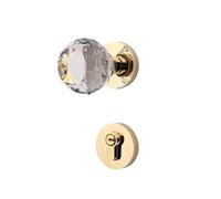 FWFDTQBSP Serrure de porte en cristal, serrure à bille, lumière dorée américaine, intérieure luxe, style européen simple, fendue silencieuse for chambre coucher(115Golden room door lock)