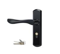 FWFDTQBSP Serrure de porte salle bain serrure noire à poignée secondaire mécanique langue BK en acier inoxydable(125 hole35 tongue strap key)