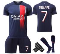 FWHFNB Maillot de football pour enfants,Maillot de football,2023 2024 Nouveau Soccer Jersey,avec maillot,short,chaussettes,genouillères,Set De Maillot De Foot Enfant (24, No 7)