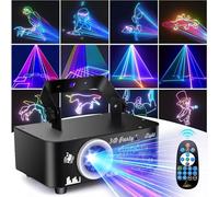 Fwiull Jeux de Lumiere DJ, 3D RGB Lumiere Disco Animée avec Télécommande, Lumiere Soiree à Commande Vocale avec DMX 512, Lumière Disco Pour Bar, Fête, KTV, Anniversaire, Famille