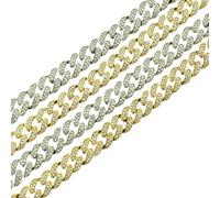 FWJUNHUYC Collier Hiphop pour homme, collier bracelet doré incrusté de diamants, One Size, Métal, Pas de gemme