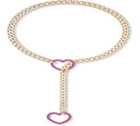 FWJUNHUYC Collier long en forme de cœur multicolore réglable style punk cubain pour couples, Calcédoine