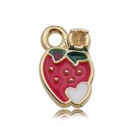 FWJUNHUYC Pendentif en forme de fruit coloré - Accessoires de bijoux en alliage d'huile - Accessoires de bijoux à faire soi-même - Bracelet collier, boucles d'oreilles, Calcédoine