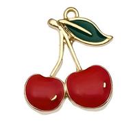 FWJUNHUYC Pendentif en forme de fruit coloré - Accessoires de bijoux en alliage d'huile - Accessoires de bijoux à faire soi-même - Bracelet collier, boucles d'oreilles, Calcédoine