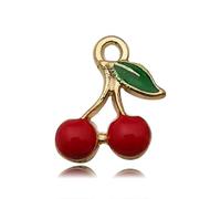 FWJUNHUYC Pendentif en forme de fruit coloré - Accessoires de bijoux en alliage d'huile - Accessoires de bijoux à faire soi-même - Bracelet collier, boucles d'oreilles, Calcédoine