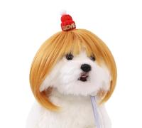 FWJUNHUYC Perruques pour animaux de compagnie, perruques pour chiens, accessoires pour animaux de compagnie, cheveux bouclés, cheveux raides, perruques pour chat