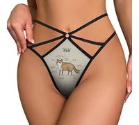 FWJZDSP Anatomie d'un Renard sous-vêtements pour Femmes à Bretelles Sexy t-Back String No Show Tongs Coupe Maille String Culotte