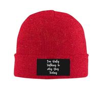 FWJZDSP Aujourd'hui, Je ne Parle qu'à Mon Chien - Cadeaux Humoristiques - Bonnet Homme - Bonnet Femme - Bonnet tricoté - Bonnet de Nuit Noir