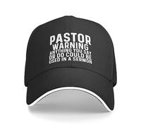 FWJZDSP Avertissement du Pasteur : Tout ce Que Vous Dites ou Faites Pourrait être utilisé dans Un Sermon. Casquette de Baseball pour Hommes, Casquettes Mignonnes.