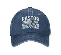 FWJZDSP Avertissement du Pasteur : Tout ce Que Vous Dites ou Faites Pourrait être utilisé dans Un Sermon. Casquette Trucker Homme Style Vintage, Casquette de Baseball en pour l'été