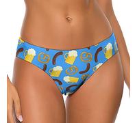 FWJZDSP Belle bière colorée pour Femmes, Taille Basse, Dos en T, Culotte Tanga, sous-vêtements, Slip Mignon