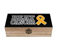 FWJZDSP Boîtes à bijoux et organisateurs en bois « Vaincre le cancer » avec couvercle à charnière et fermoir frontal, coffret à trésors pour cadeaux et décoration intérieure