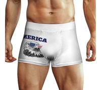 FWJZDSP Boxer pour Homme avec Motif Drapeau américain et Aigle à Lunettes, sous-vêtement Extensible et Doux