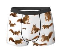 FWJZDSP Boxer pour Homme en Forme d'écureuil Mignon, sous-vêtement Extensible, Doux et Respirant, Plusieurs Tailles, imprimé élégant
