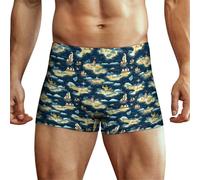 FWJZDSP Boxer pour Homme Map Sailing Adventure, caleçon imprimé, sous-vêtement Extensible, Doux