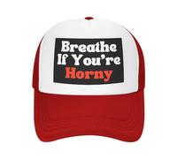 FWJZDSP Casquette de Baseball Ajustable en Maille « Respirez si Vous êtes excité » pour Homme et Femme, Cadeau pour Papa