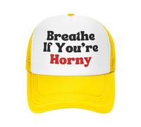 FWJZDSP Casquette de Baseball Ajustable en Maille « Respirez si Vous êtes excité » pour Homme et Femme, Cadeau pour Papa