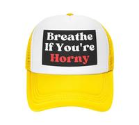 FWJZDSP Casquette de Baseball Ajustable en Maille « Respirez si Vous êtes excité » pour Homme et Femme, Cadeau pour Papa
